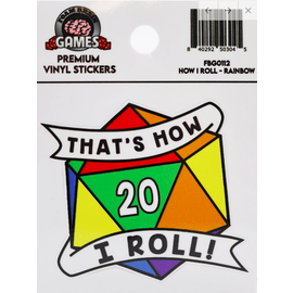 Foam Brain That's How I Roll Rainbow D20 Sticker