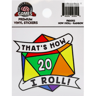 Foam Brain That's How I Roll Rainbow D20 Sticker