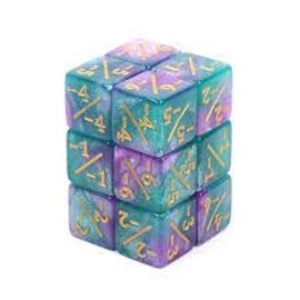 Foam Brain Dice: MTG Minus Counters - Light Blue / Purple Glitter