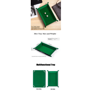 Dice Habit Rectangle Folding Dice Tray (Green)
