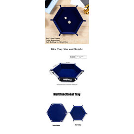 Dice Habit Hexagon Folding Dice Tray (Blue)