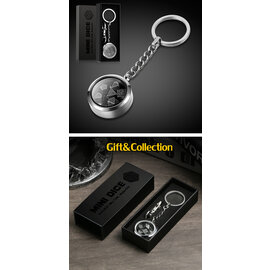 Dice Habit Mini Metal Dice Set Keychain [Silver]