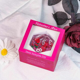 Sirius Dice - D20 Snowglobe Rose
