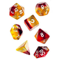 Chessex Dice - Gemini: Poly Translucent Red-Yellow/gold (7)
