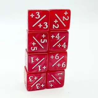 Foam Brain Dice: MTG Plus Counters - Pearl Red