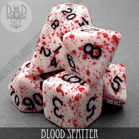 DnDDice.com Dice: Poly 7 Set - Blood Spatter