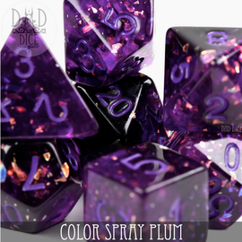 DnDDice.com Dice: Poly 7 Set - Color Spray Plum