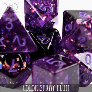 DnDDice.com Dice: Poly 7 Set - Color Spray Plum