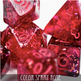 DnDDice.com Dice: Poly 7 Set - Color Spray Rose