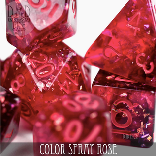 DnDDice.com Dice: Poly 7 Set - Color Spray Rose
