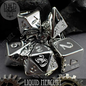 DnDDice.com Dice: Poly 7 Set - Liquid Mercury