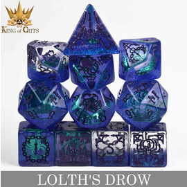 DnDDice.com Dice: Poly 11 Set - Lolths Drow