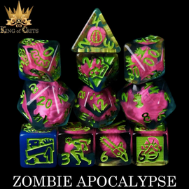 DnDDice.com Dice: Poly 11 Set - Zombie Apocolypse