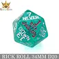 DnDDice.com Dice: 34mm D20 - Rick Rolled