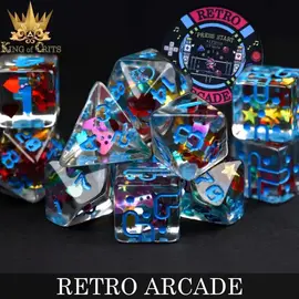 DnDDice.com Dice: Poly 11 Set - Retro Arcade