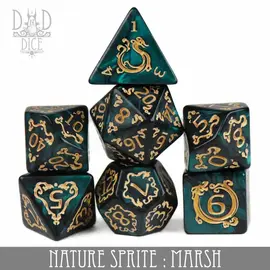 DnDDice.com Dice: Poly 7 Set - Nature Sprite Marsh