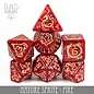 DnDDice.com Dice: Poly 7 Set - Nature Sprite: Fire