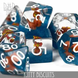 DnDDice.com Dice: Poly 7 Set - Kitty Biscuits