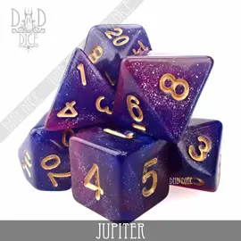 DnDDice.com Dice: Poly 7 Set - Jupiter Galaxy