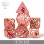 DnDDice.com Dice: Poly 7 Set - Crypto Rose