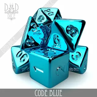 DnDDice.com Dice: Poly 7 Set - Code Blue