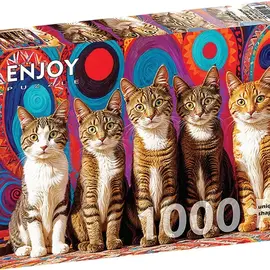 Outset Media 1000pc ENJOY Puzzle - Five Cats