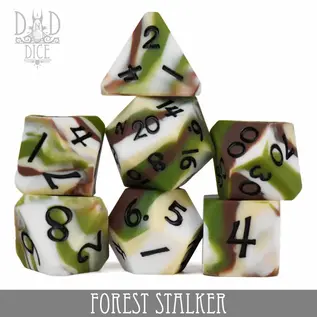 DnDDice.com Dice: Poly 7 Set - Silicone Forest Stalker