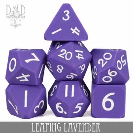 DnDDice.com Dice: Poly 7 Set - Silicone Leaping Lavender