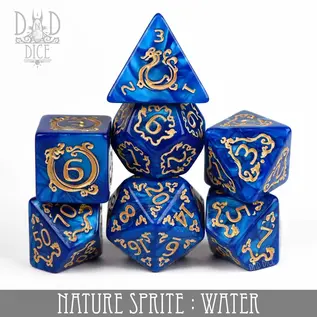 DnDDice.com Dice: Poly 7 Set - Nature Sprite Water