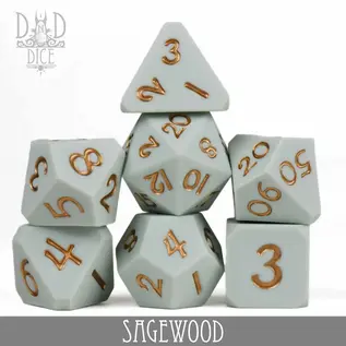 DnDDice.com Dice: Poly 7 Set - Silicone Sagewood