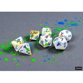 Chessex Dice: Poly 7 Set - Brush Breezy / Blue