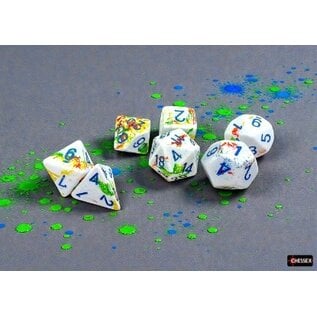 Chessex Dice: Poly 7 Set - Brush Breezy / Blue