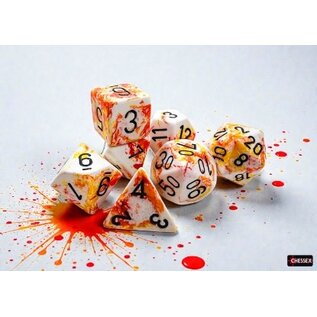 Chessex Dice: Poly 7 Set - Brush Sunrise / Black