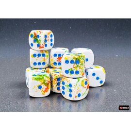Chessex Dice: Brush 16mm D6 Breezy / Blue (12)