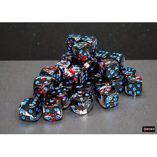 Chessex Dice: Brush 12mm D6 Darkside / Blue (36)