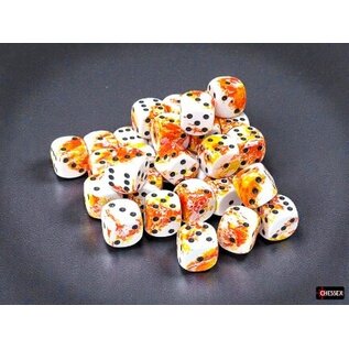 Chessex Dice: Brush 12mm D6 Sunrise / Black (36)