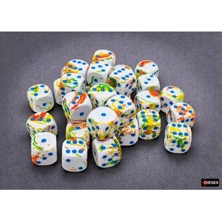 Chessex Dice: Brush 12mm D6 Waterbreak / Gold (36)