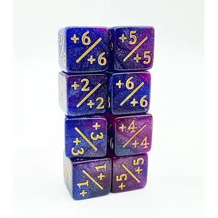 Foam Brain Dice: MTG Plus Counters - Dark Blue / Purple Glitter