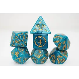Foam Brain Dice: Drakes Flight - Cobalt Poly 7 Set