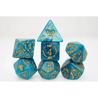 Foam Brain Dice: Drakes Flight - Cobalt Poly 7 Set