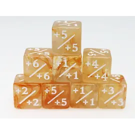 Foam Brain Dice: MTG Plus Counters - Orange / White