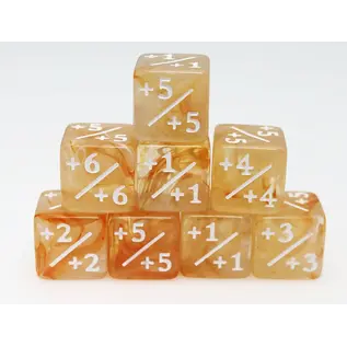 Foam Brain Dice: MTG Plus Counters - Orange / White
