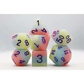 Foam Brain Dice: Peach Snow Cone Poly 7 Set