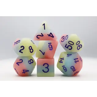 Foam Brain Dice: Peach Snow Cone Poly 7 Set