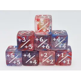 Foam Brain Dice: MTG Plus Counters - Multi Colored Marble