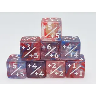 Foam Brain Dice: MTG Plus Counters - Multi Colored Marble
