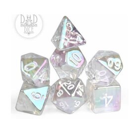 DnDDice.com Dice: Poly 7 Set - Glamoured Clear