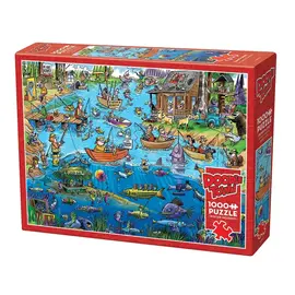 Cobble Hill Doodle Town Gone Fishing 1000 pc Puzzle