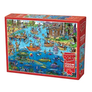 Cobble Hill Doodle Town Gone Fishing 1000 pc Puzzle