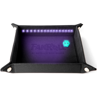 Fanroll by Metallic Dice Games Blacklight Dice Tray with D20